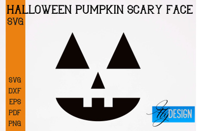 Halloween Pumpkin Scary Face SVG | Halloween SVG Design | Pumpkin Scar