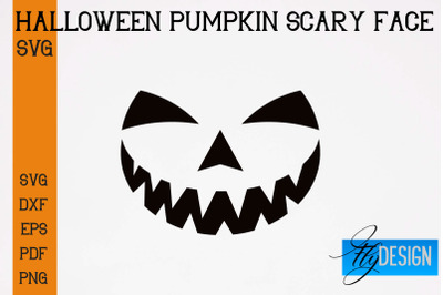 Halloween Pumpkin Scary Face SVG | Halloween SVG Design | Pumpkin Scar