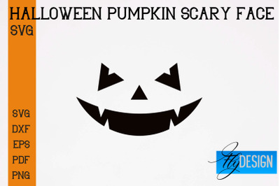 Halloween Pumpkin Scary Face SVG | Halloween SVG Design | Pumpkin Scar