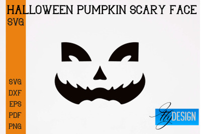 Halloween Pumpkin Scary Face SVG | Halloween SVG Design | Pumpkin Scar