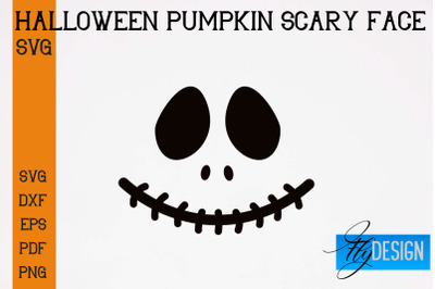 Halloween Pumpkin Scary Face SVG | Halloween SVG Design | Pumpkin Scar