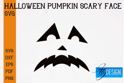 Halloween Pumpkin Scary Face SVG | Halloween SVG Design | Pumpkin Scar