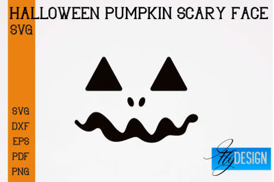 Halloween Pumpkin Scary Face SVG | Halloween SVG Design | Pumpkin Scar