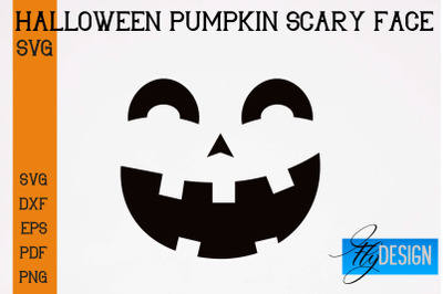 Halloween Pumpkin Scary Face SVG | Halloween SVG Design | Pumpkin Scar