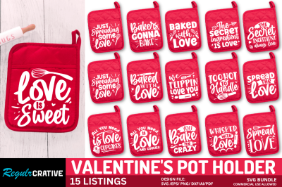 Valentine&#039;s Pot Holder SVG Bundle