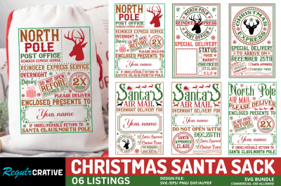 Christmas Santa Sack Svg Bundle