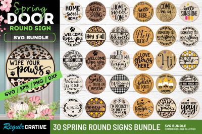 Spring Door Round Signs Svg Bundle