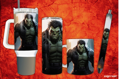 Frankenstein-werewolf Wrap Bundle | Tumbler | Mug | Pen