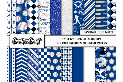 Baseball Sport Digital Papers, scrapbook backgrounds designs