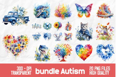 Rainbow Autism Awareness Retro Bundle