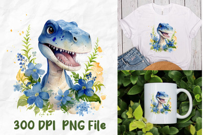 Autism Awareness Blue T-Rex Flower