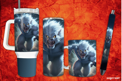 Ghost-werewolf Wrap Bundle | Tumbler | Mug | Pen