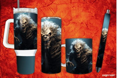 Skeleton-werewolf Wrap Bundle | Tumbler | Mug | Pen