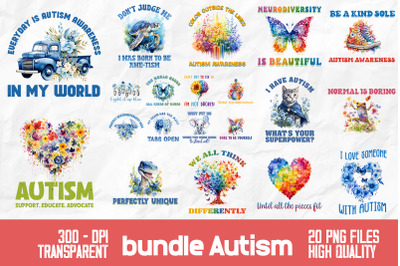 Blue Autism Awareness Retro Bundle