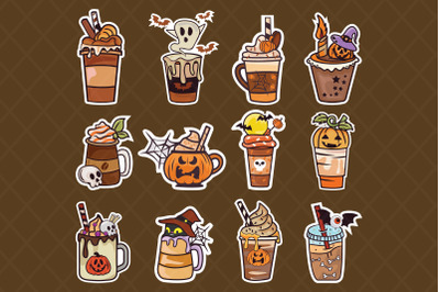 Halloween coffee latte clipart, Tis the season coffee, Halloween coffe