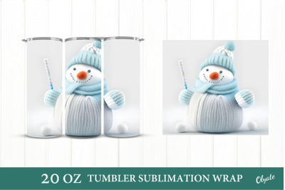Knitting Snowman Sublimation. 20 Oz Tumbler Wrap