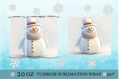 Knitting Snowman Sublimation. Christmas Tumbler Wrap