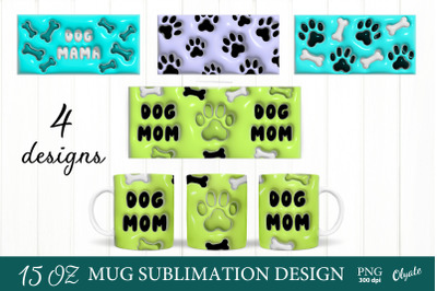 3D Puff Paw Mug. 3D Inflated Dog Mug Bundle