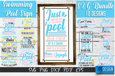 Swimming Pool Sign SVG Design | Funny Quotes SVG