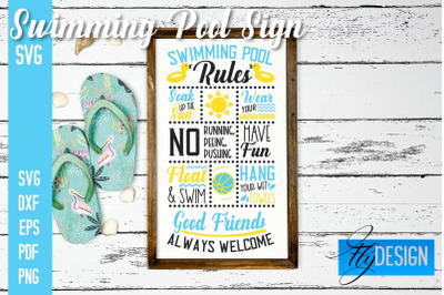 Swimming Pool Sign SVG Design | Funny Quotes SVG