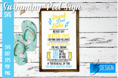 Swimming Pool Sign SVG Design | Funny Quotes SVG