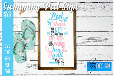 Swimming Pool Sign SVG Design | Funny Quotes SVG