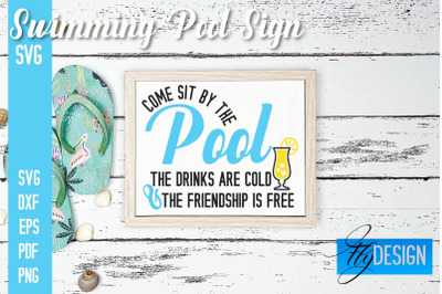 Swimming Pool Sign SVG Design | Funny Quotes SVG