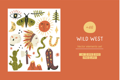 Wild West vector set