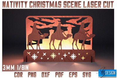 Nativity Christmas Scene Laser Cut SVG | Nativity Laser Cut SVG Design