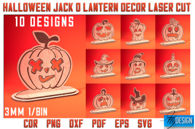 Halloween Jack o Lantern Decor Laser Cut SVG | Spooky Sign Laser Cut