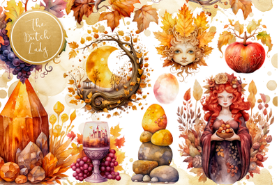 Mabon Autumn Equinox Clipart Set