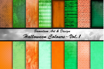 Halloween Colours - Orange &amp; Green Digital Papers