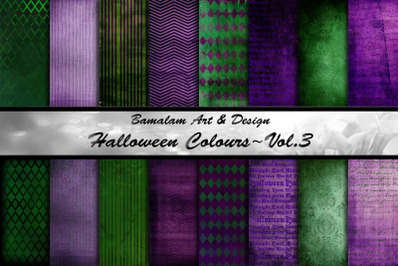 Halloween Colours - Purple &amp; Green Digital Backgrounds