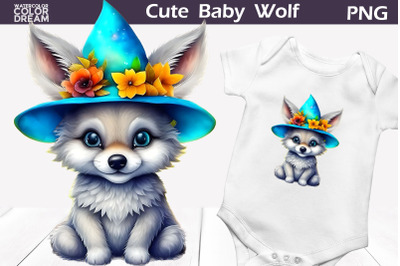 Cute Baby Wolf Clipart | Wolf Sublimation Design