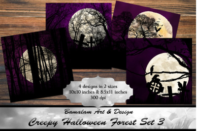 Forest &amp;amp; Moon Halloween Backgrounds