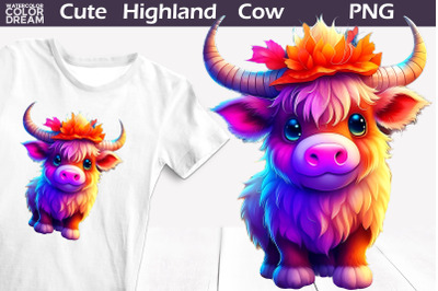 Highland Cow Clipart | Cute Cow Sublimation Design&nbsp;