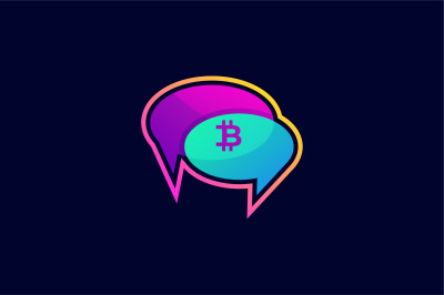 bitcoin messenger vector template logo design