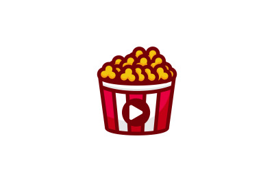 cinema popcorn vector template logo design