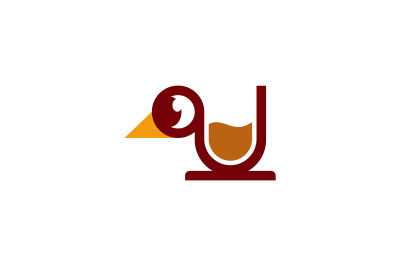 coffee duck vector template logo design