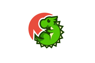 cute baby dragon vector template logo design