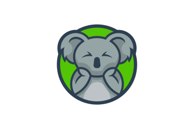 cute koala vector template logo design