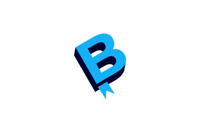 letter B bookmark vector template logo design