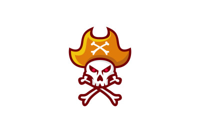 skull pirate vector template logo design