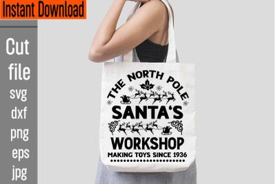 The North Pole Santa&#039;s Workshop Making Toys Since 1936 SVG cut file,Ch