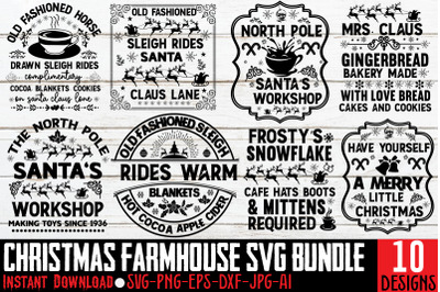 Christmas Farmhouse SVG Bundle&2C;Christmas SVG Mega Bundle &2C; 10 Christm