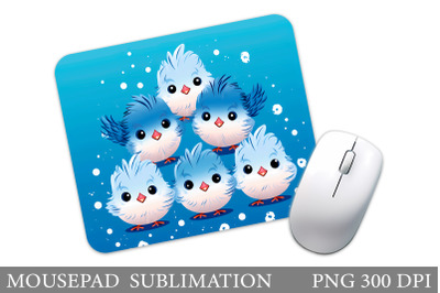 Cute Bird Mouse Pad. Winter Birds Mouse Pad Sublimation