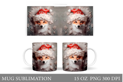 Christmas Fox Mug Design. Christmas Mug Sublimation