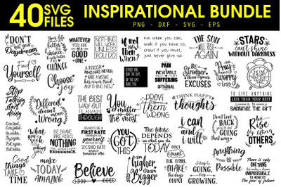 Inspirational Quotes SVG Bundle, Motivational Quotes SVG