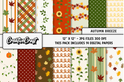 Autumn Fall Digital Papers, scrapbooking backgrounds designs