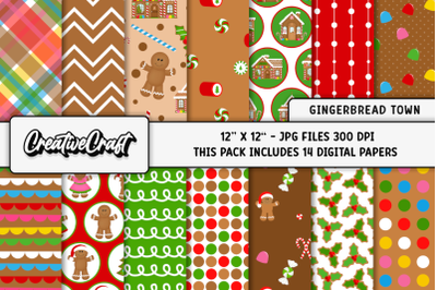 Merry Christmas Holiday DIgital Papers, scrapbook backgrounds designs